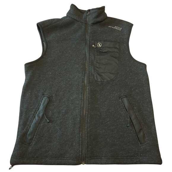 Aigle Actimum Mens Wool Blend Zip-Up Vest W/ Pockets Medium Black/Gray - Picture 1 of 6
